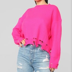 Neon pink fashion nova sweater